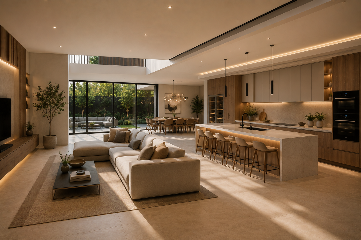 Cocina Las Condes, mármol y nogal
